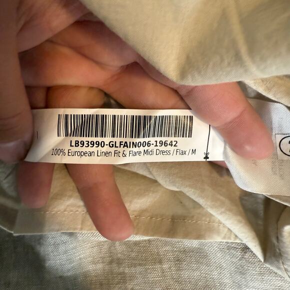 Quince 100% European Linen Fit & Flare Midi Dress, Flax, M - Picture 9 of 9